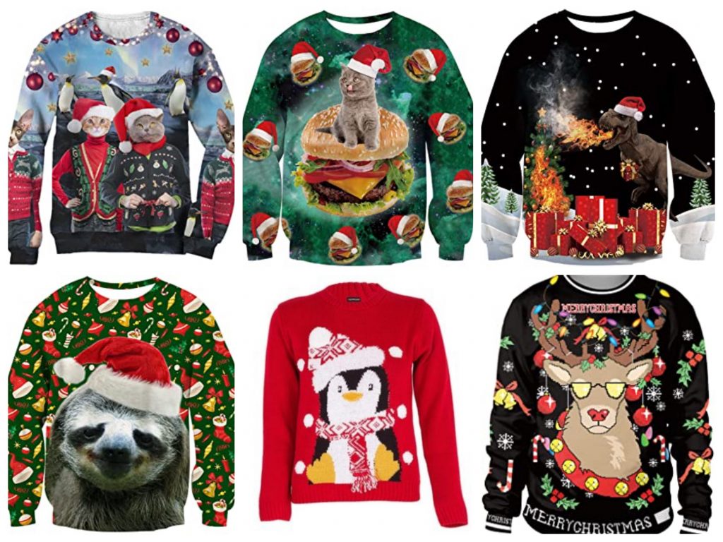 Sélection pulls moches Noël animaux