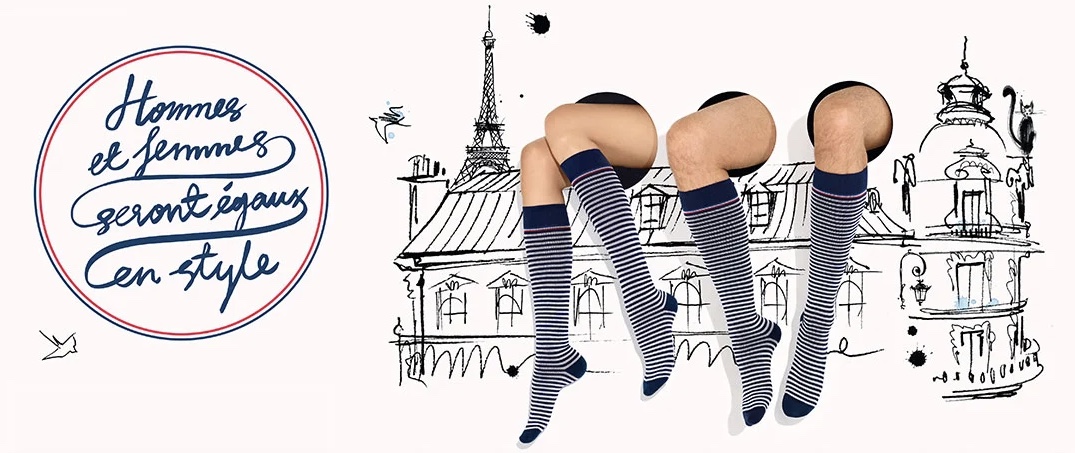 Les chaussettes de contention type marinière de sigvaris