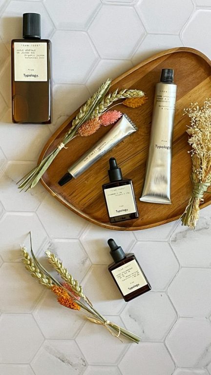 gamme de produits hydratants de la marque de cosmétiques vegan typology