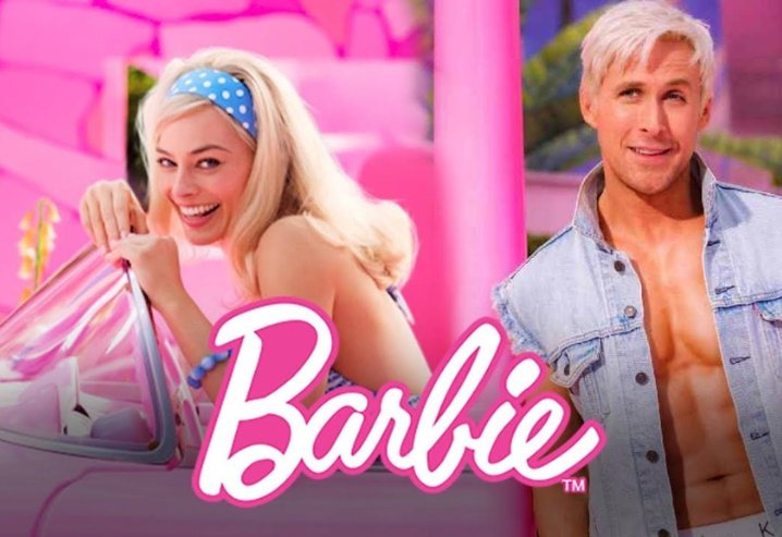 affiche du film Barbie, avec Margot Robbie en Barbie et Ryan Gosling en Ken